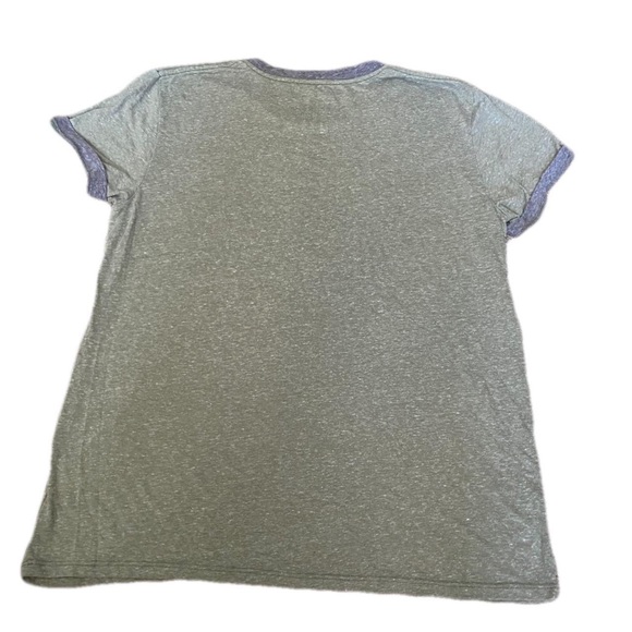 Billabong light green heathered Keep Me Wild longhorn design ringer tee - size L - Picture 2 of 3